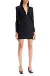 Self-portrait Miniabito In Jersey Nero Con Strass In Black
