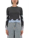 Self-portrait Self Portrait Women Contrast Lace Sweater In Gray