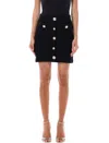 Self-portrait Knitted Miniskirt With Jewels Buttons