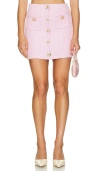 Self-portrait Knitted Miniskirt With Jewels Buttons In 粉色