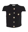 Self-portrait Crystal Embellished-buttons Cardigan In Black