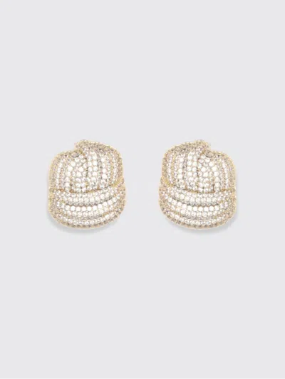 Self-portrait Gold Crystal Knot Earrings