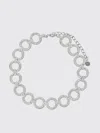 Self-portrait Crystal Link Choker Necklace In Metallic