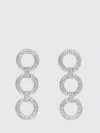 Self-portrait Crystal Link Three-tiered Earrings In Silver