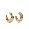 Self-portrait Self Portrait Gold Sculpted Hoop Earrings In Gold