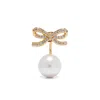 Self-portrait Pearl Bow Earrings In Gold