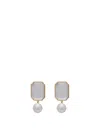Self-portrait Crystal Pearl Tiered Earrings Accessories In Gold