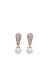 Self-portrait Crystal Pearl Earrings In Silver
