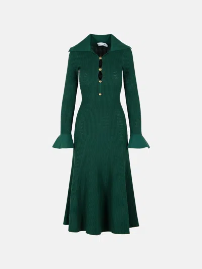 Self-portrait 'keyhole' Dress In Green Viscose Blend