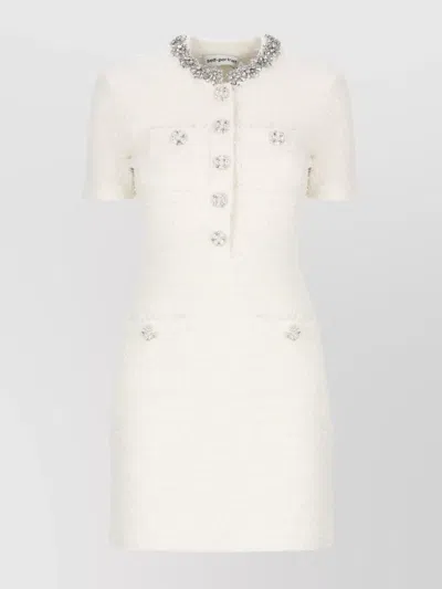 SELF-PORTRAIT KNEE LENGTH DRESS WITH CREW NECK AND POCKETS