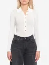 Self-portrait Knit Bodysuit In White