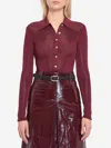 Self-portrait Self Portrait Women Burgundy Viscose Knit Long-sleeved Bodysuit In Burgundy