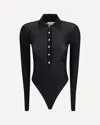 Self-portrait Viscose Knit Bodysuit In Black