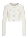 Self-portrait Embellished Waffle-knit Minidress In Silver