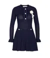 Self-portrait Self Portrait Women Perforated Knit Short Dress With Removable Lace Brooch