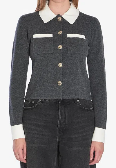 SELF-PORTRAIT KNIT CROPPED CARDIGAN