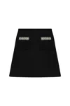 Self-portrait Self Portrait Skirt With Shimmering Crystals In Black