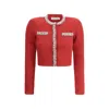 Self-portrait Waffle Knit Crystal Embellished Cardigan
