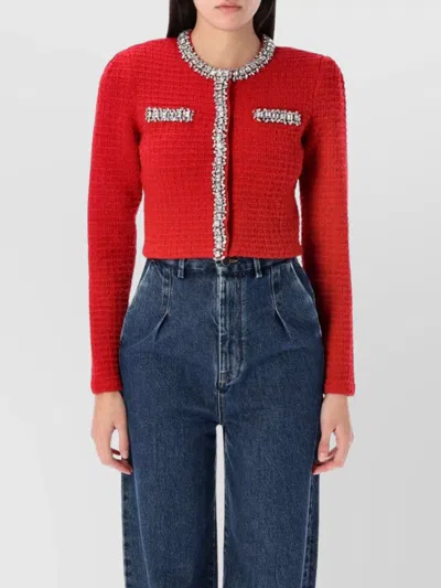 SELF-PORTRAIT KNIT JACKET EMBELLISHED TRIMS