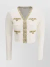 Self-portrait Knit Jacket With Lurex Detailing