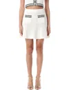 Self-portrait Textured Knit Top With Sailor Collar In White