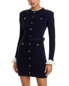 Self-portrait Navy Viscose Knit Mini Dress Clothing In Blue