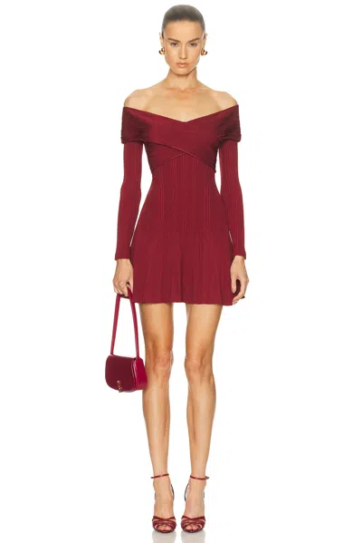 Self-portrait Self Portrait Viscose Mini Dress In Burgundy