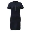 Self-portrait Knit Mini Dress In Navy Blue Cotton In Blue