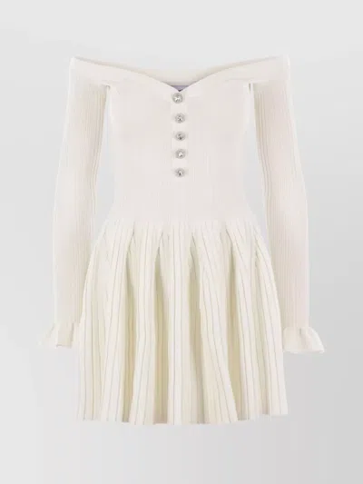 SELF-PORTRAIT KNIT MINI DRESS RHINESTONE BUTTONS