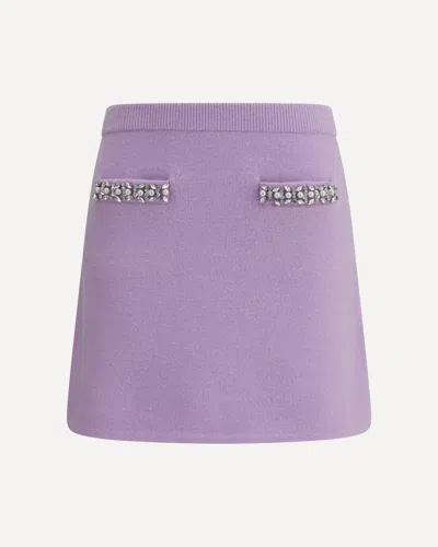 Self-portrait Knit Miniskirt In Purple