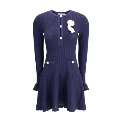 Self-portrait Knit Short Pointelle Dress