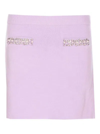 SELF-PORTRAIT SELF-PORTRAIT KNIT SKIRT WITH CRYSTAL EMBELLISHMENTS AND ELEGANT SILHOUETTE