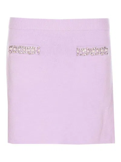 SELF-PORTRAIT KNIT SKIRT WITH CRYSTAL EMBELLISHMENTS AND ELEGANT SILHOUETTE