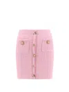 Self-portrait Knitted Miniskirt With Jewels Buttons