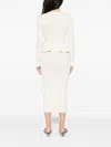 Self-portrait Knitted Asymmetric Midi Dress In White