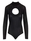 Self-portrait X Christopher Kane Lace-trimmed Cutout Bodysuit In Black