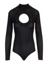 Self-portrait Knitted Bodysuit In Black