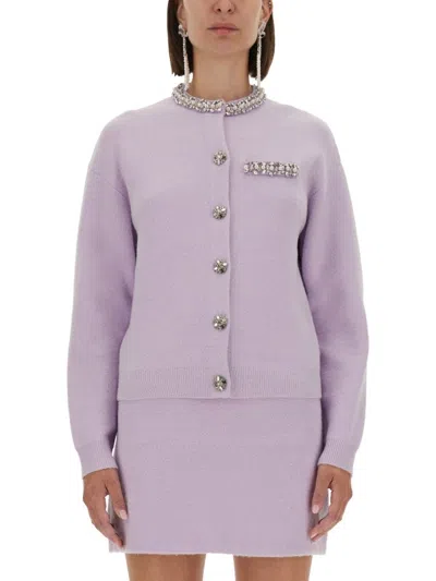 SELF-PORTRAIT KNITTED CARDIGAN WITH CRYSTALS