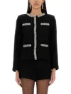 Self-portrait Black Crewneck Sequin Cardigan