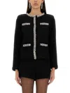 Self-portrait Black Crewneck Sequin Cardigan