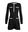 Self-portrait Chic Sequin Knit Mini Dress With Shoulder Pads In Black