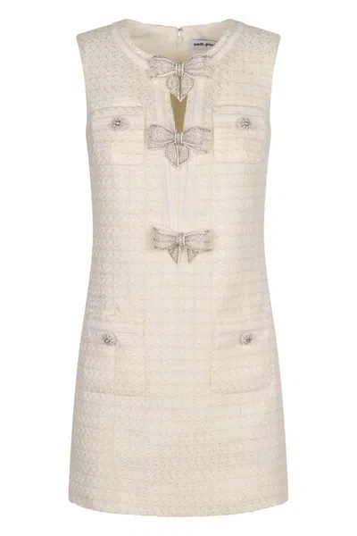 Self-portrait Knitted Dress In Brown