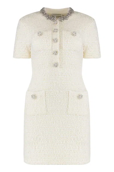 Self-portrait Knitted Dress In White