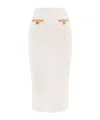Self-portrait Cream Knit Lurex Trim Midi Skirt In White