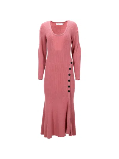 Pre-owned Self-portrait Knitted Midi Dress In Pink