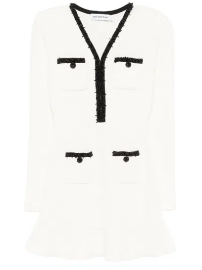 SELF-PORTRAIT KNITTED MINI DRESS