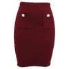 Self-portrait Knitted Mini Fitted Skirt In Red Cotton In Red