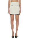 Self-portrait Self Portrait Women Ivory Bow Jacquard Knit Mini Skirt