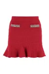 Self-portrait Textured Knit Mini Skirt In Red