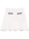 Self-portrait Textured Knit Skirt With Pockets And Buttons